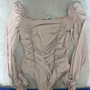 Never worn nude ruched bodysuit